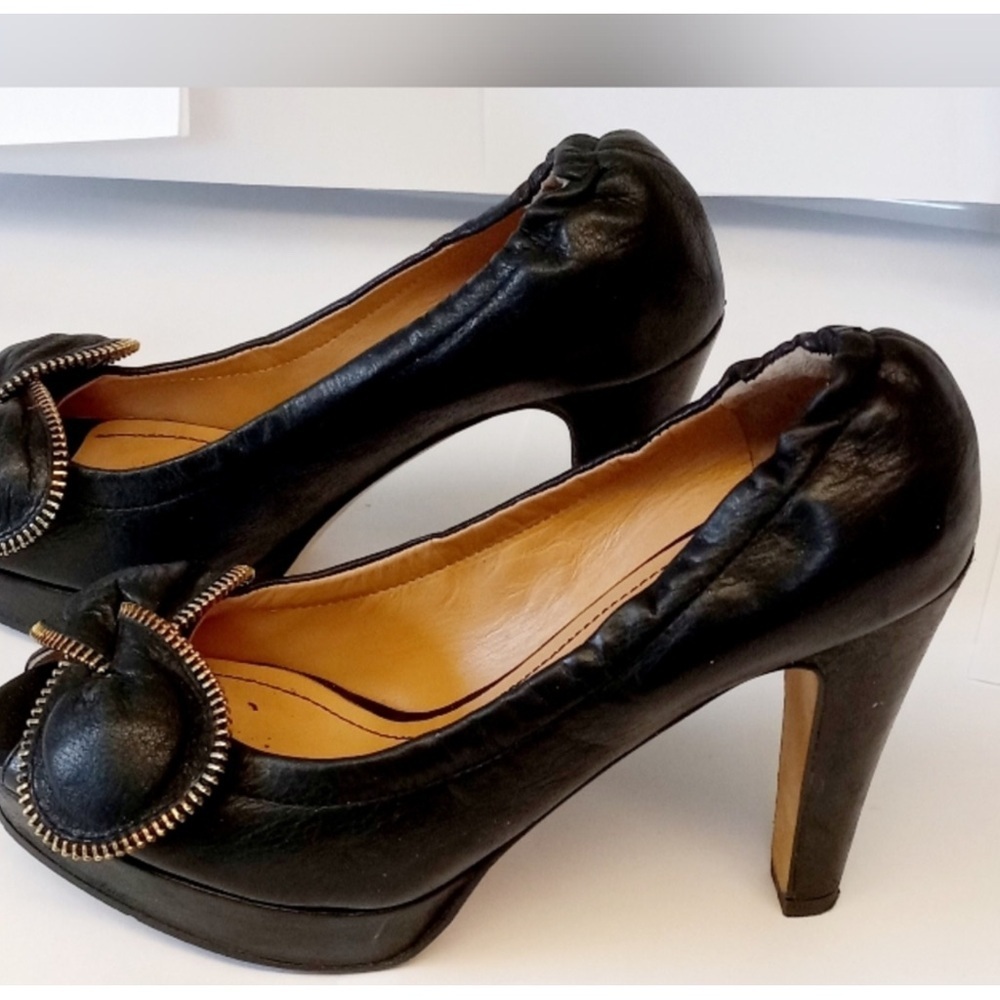 See By Chloe Black Leather Heels Size 7